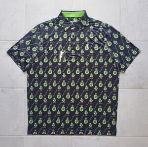Grunk Dolfer Men's Medium Polo Golf Short Sleeve Sonora Farms Avocado Print Soft